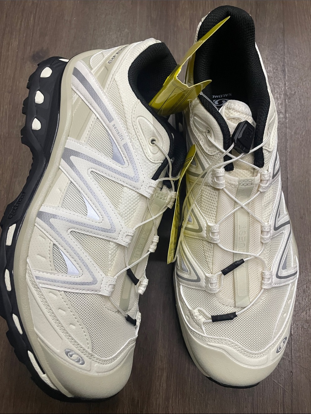 New Salomon Women's Trail Running Sneakers Off White Black UK 8.5 EUR 42⅔